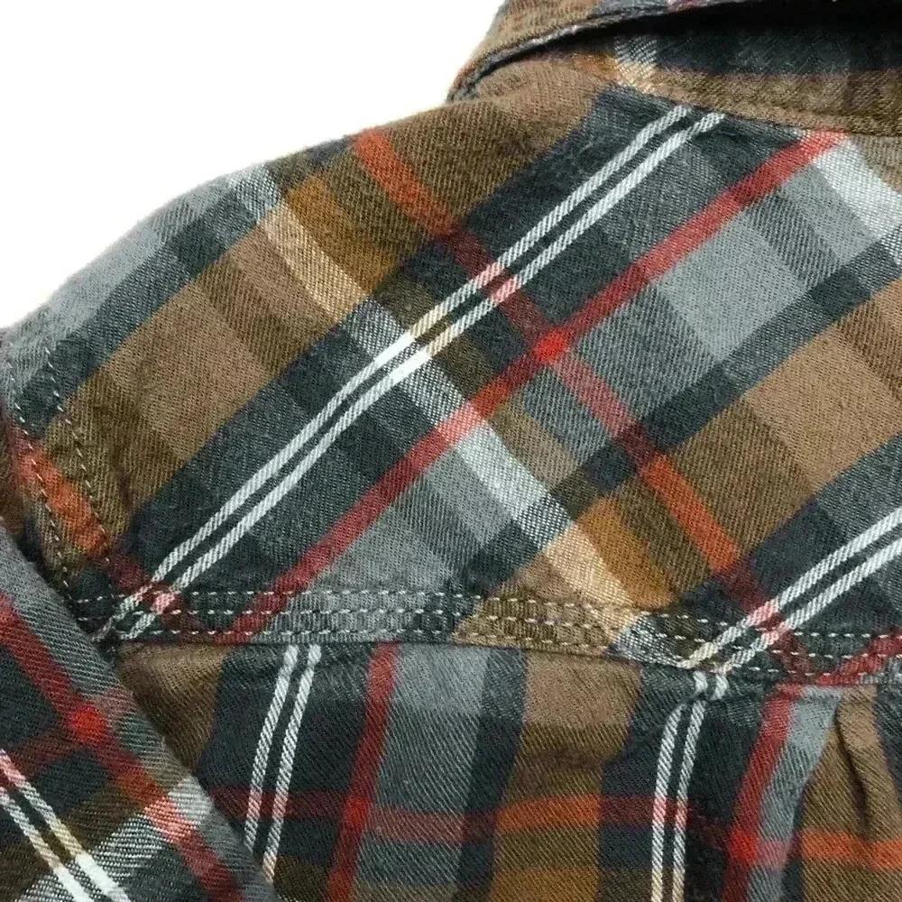 OshKosh Brown/Grey Plaid Button Up Shirt  Size 3T - Picture 14 of 16